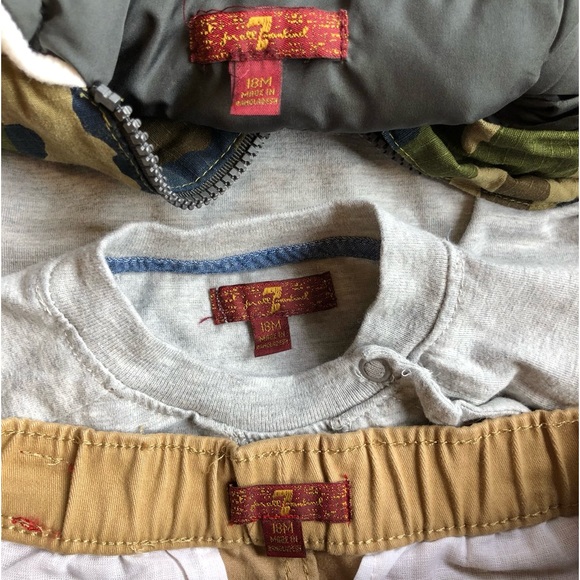 EUC 7 For All Mankind Baby Boy Set-Camo Jacket, Gray Shirt and Khaki Pants - Picture 12 of 13